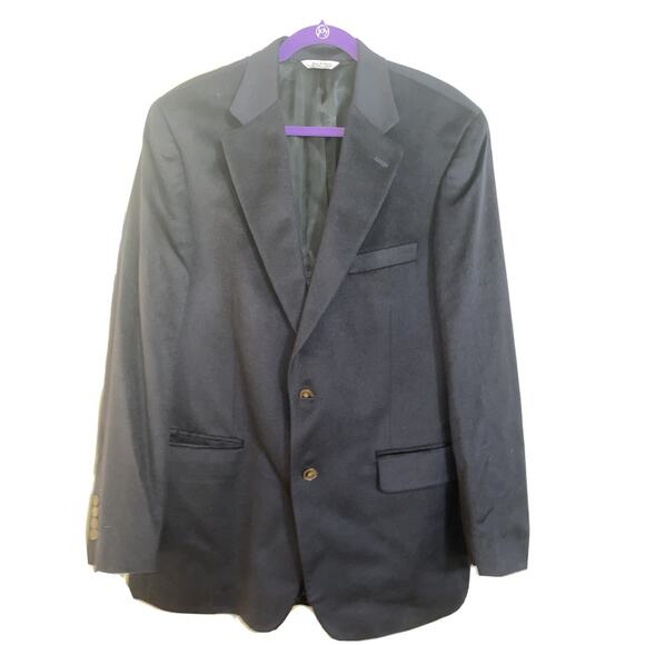 W H Belk 100% PURE Cashmere Black Suit Jacket Coat 42 Long - Picture 1 of 6